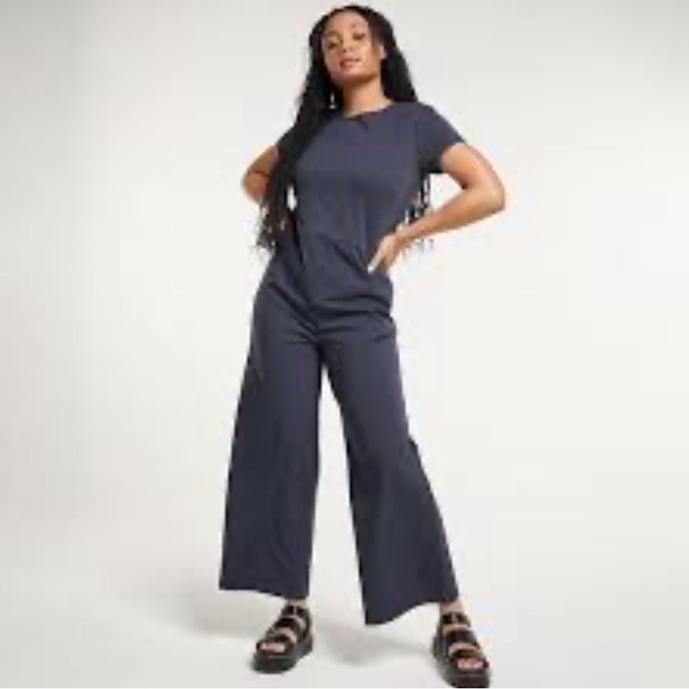 FLX Affirmation Wide-Leg Plum Sherry Jumpsuit Size Med